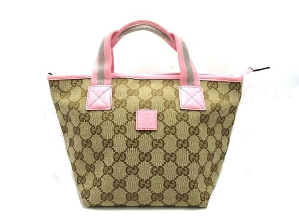 Gucci Handbag Gucci Guccissima Beige Cream Pink Canvas